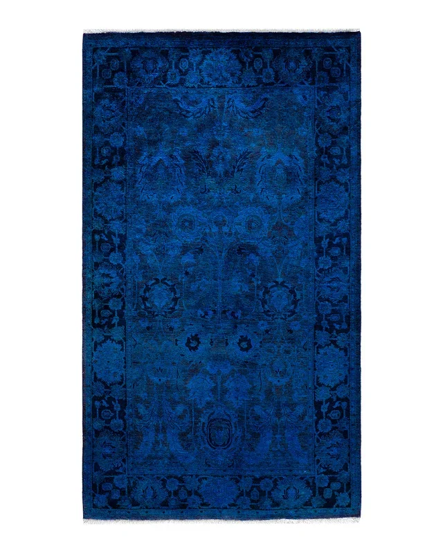 Fine Vibrance, One-of-a-Kind Hand-Knotted Area Rug – Blue, 3′ 1″ x 5′ 5″