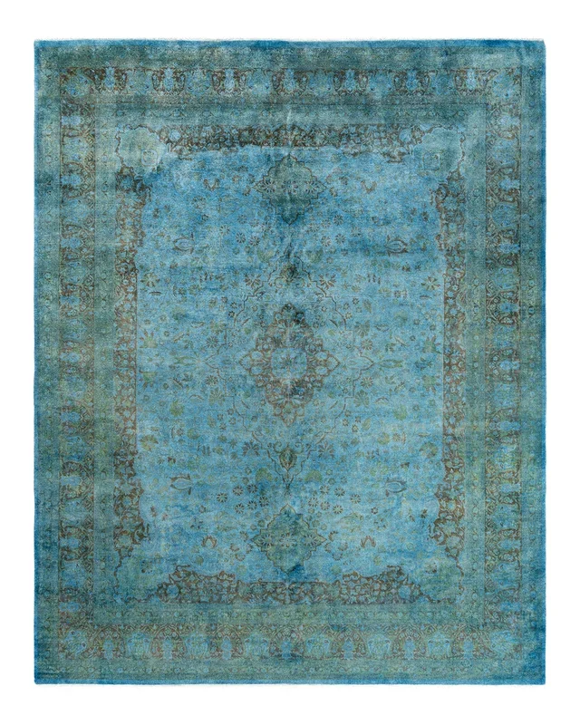 Fine Vibrance, One-of-a-Kind Hand-Knotted Area Rug – Blue, 8′ 1″ x 10′ 1″