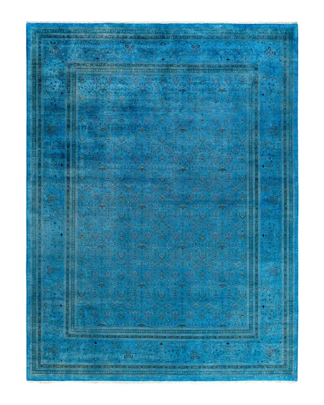 Fine Vibrance, One-of-a-Kind Hand-Knotted Area Rug – Blue, 9′ 0″ x 11′ 7″