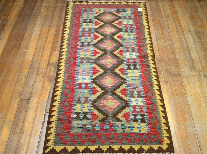 Flat Weave Vegetable Dye Kalim Rug 6′.7″ x 3′.4″