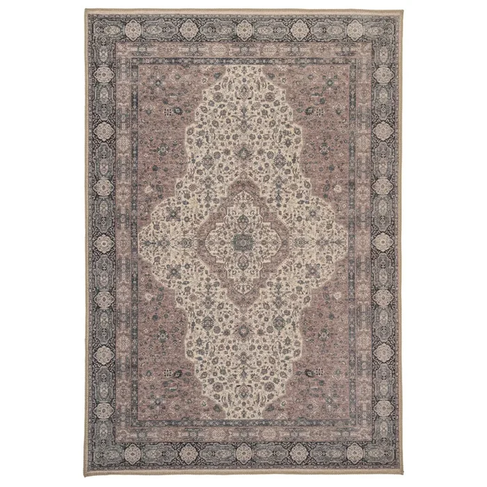 Flatwoven Washable Teal Medallion Area Rug – Caragh