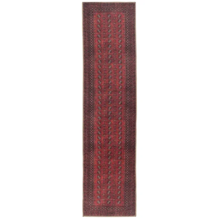 Flatwoven Washable Traditional Red Oriental Runner – Bannon