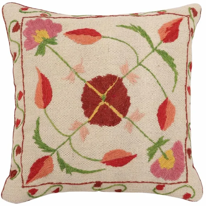 Floral Barry Suzani Kilim Handmade Pillow