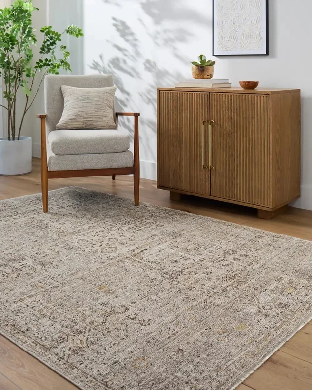 GABRY Galey Alix x Livabliss Vintage Traditional Oriental Boho Brown/Taupe Rug
