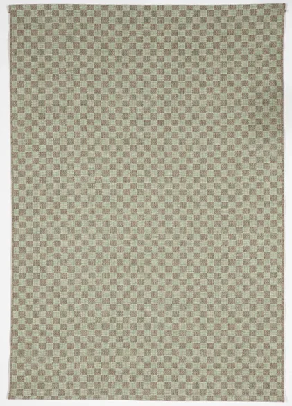 Geometric Hand Loomed Brown Green Rug 5′ x 8′