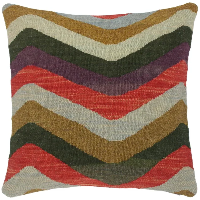 Geometric Turkish Nery Hand Woven Kilim Throw Pillow