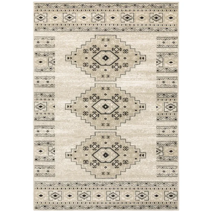 Georgia Ivory Grey Farmhouse Southwest/Lodge Indoor Rug