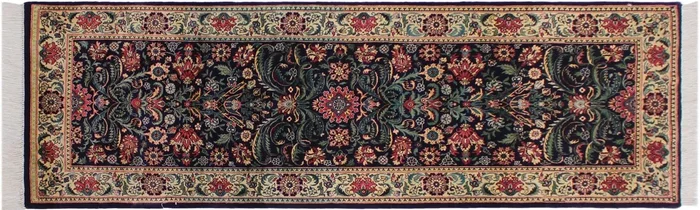 Gohar Heritage Phoebe Blue/Beige Wool Runner – 2’7” x 7’0”