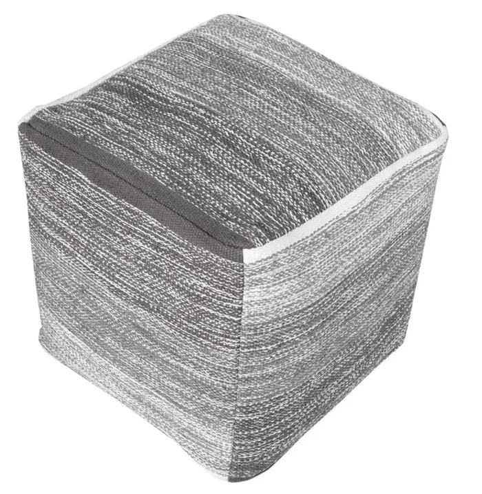 Grayscale Cube LR99714 Pouf