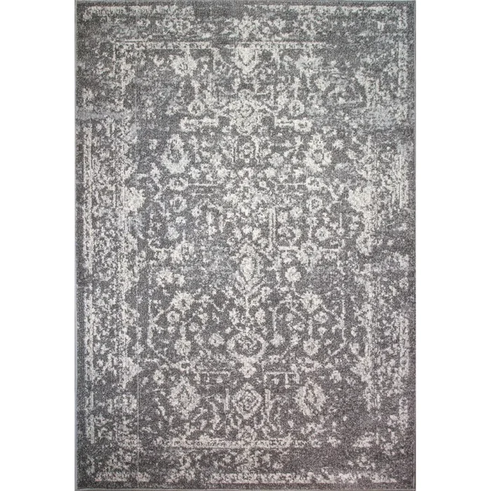 Grey Distressed Traditional Rug