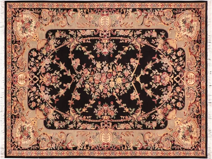 Gujranwala Heritage Fumiko Black/Taupe Wool Rug – 6’0” x 9’0”