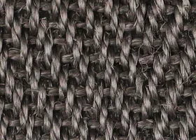 Gunmetal Herringbone Sisal small rug with Belgian Charcoal Herringbone Cotton binding