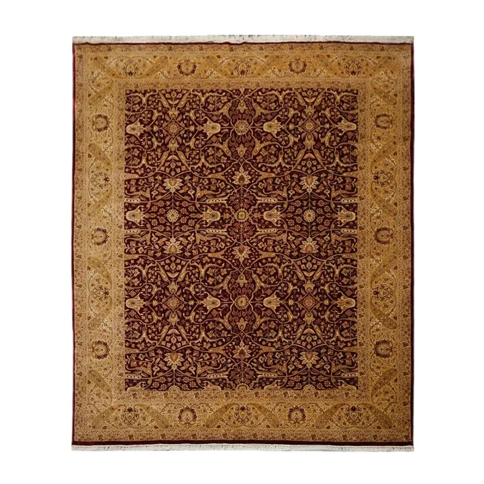 Hand Knotted 100% Wool 16/18 Pak Persian 300 KPSI Area Rug Burgundy 8’3″ x 10’1″