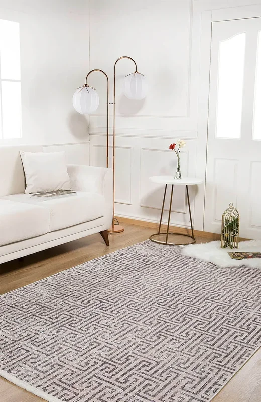 Handan Turkish Beige Black Geometric Modern Rug