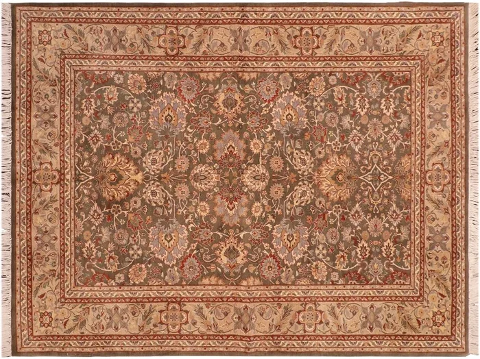 Heritage Dannette Green/Taupe Wool Rug – 6’1” x 8’10”