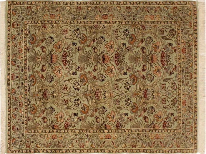 Heritage Kathi Lt. Green/Rust Wool Rug – 4’0” x 6’1”
