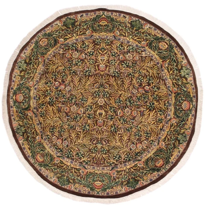 Imran Heritage Nova Brown/Gray Wool Round – 6’2” x 6’3”