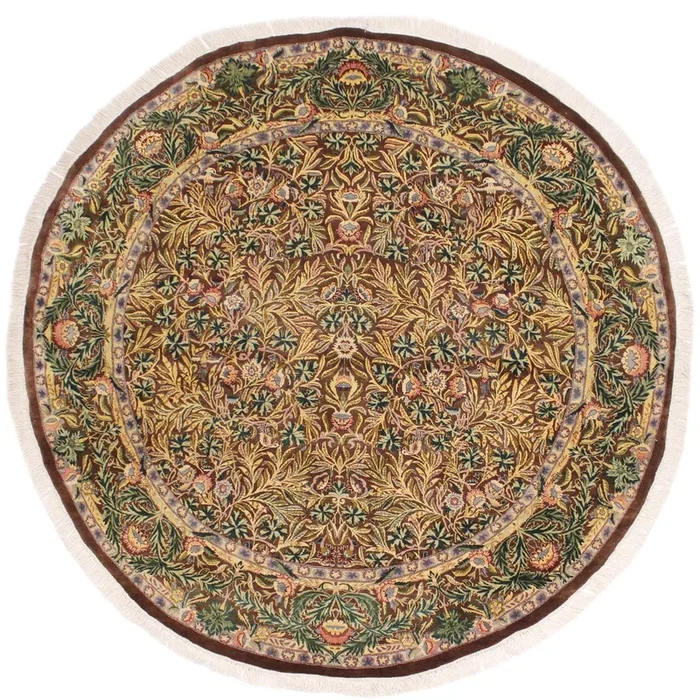 Imran Heritage Toya Brown/Gray Wool Round – 8’0” x 8’3”