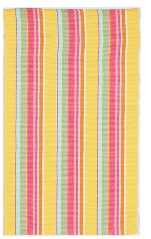 Indoor/Outdoor Modern Machine Made Yellow Multicolor Rug 3′ x 5′