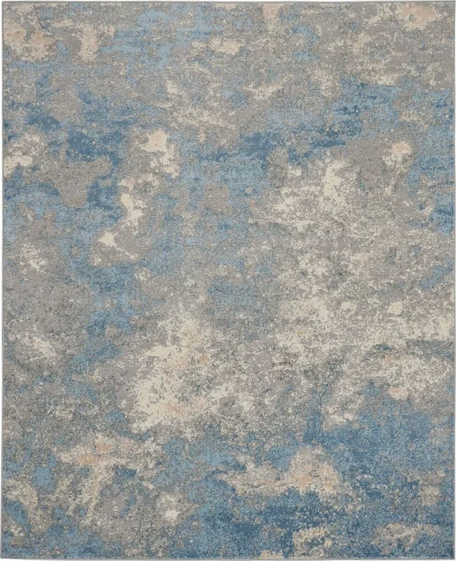 Inspire Me! Home Décor Joli IMHR1 Ivory Blue Contemporary Power-loomed Rug