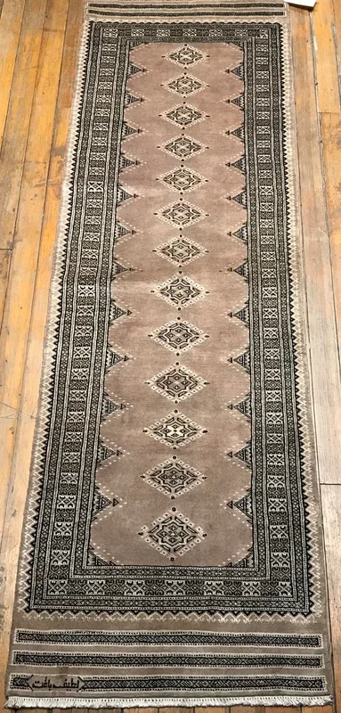 Jaldar Bokhara, 100% Hand-knotted Fine Wool Pile Rug, 8.4×2.6