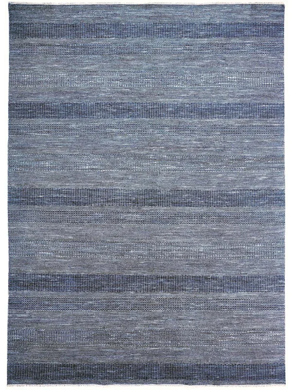 Janson Classic Striped Rug, Navy Blue/Silver Gray