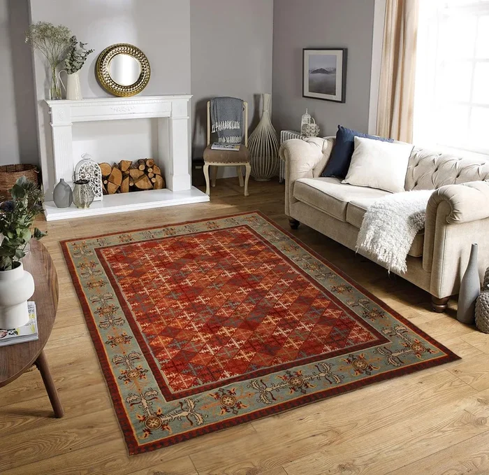 Lapchi Hand Knotted 100% Wool Traditional Tibetan Area Rug Rust 6’1″ x 9’1”