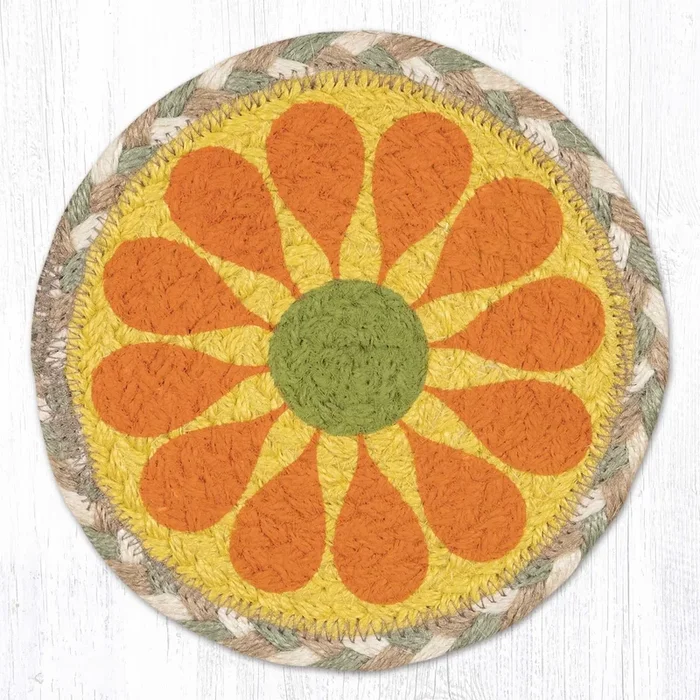 LC-858 Orange Graphic Flower Trivet