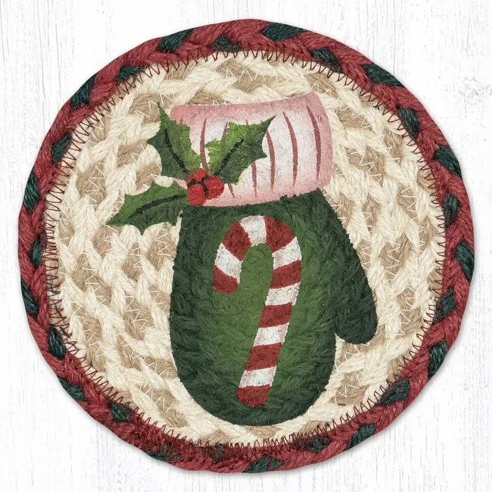 LC-875 Candy Cane Mitten 7″ Round