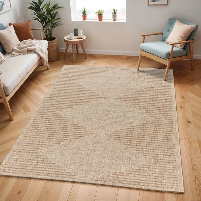 LIGAIA In- & Outdoor Global Jute-Look Brown Rug