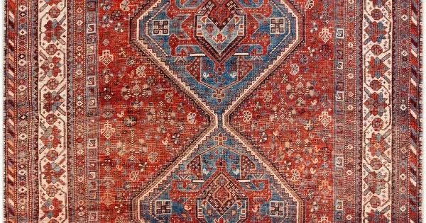Livabliss Amelie AML2332 Dark Blue Burnt Orange Area Rug 6 ft. 7 in. X 9 ft. Rectangle