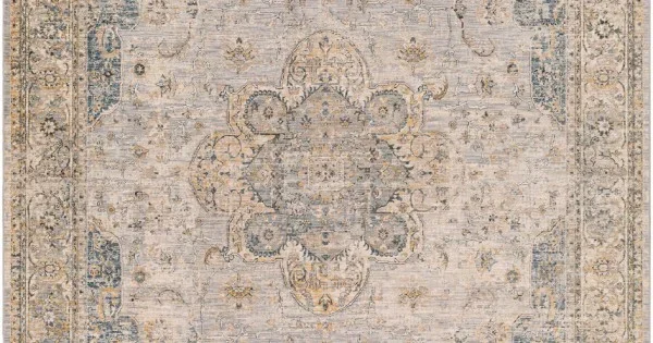Livabliss Aspendos APS2303 Mustard Ink Blue Area Rug 7 ft. 10 in. X 10 ft. 3 in. Rectangle