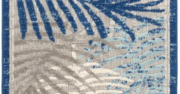 Livabliss Big Sur BSR2312 Dark Blue Aqua Area Rug 8 ft. 10 in. X 12 ft. Rectangle