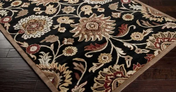 Livabliss Caesar CAE1053 Black Camel Area Rug 6 ft. X 9 ft. Oval