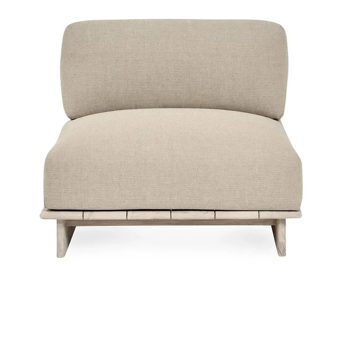 Livia Teak Outdoor Armless Chair Taupe