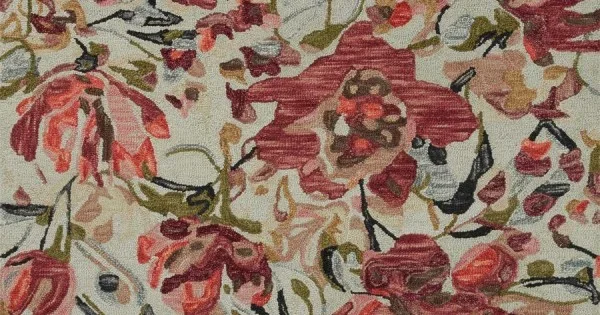 Loloi Belladonna BLM-01 Ivory / Raspberry Area Rug 3 ft. 6 in. X 5 ft. 6 in. Rectangle