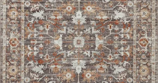 Loloi Bonney BNY-07 Charcoal / Spice Area Rug 11 ft. 6 in. X 15 ft. 5 in. Rectangle