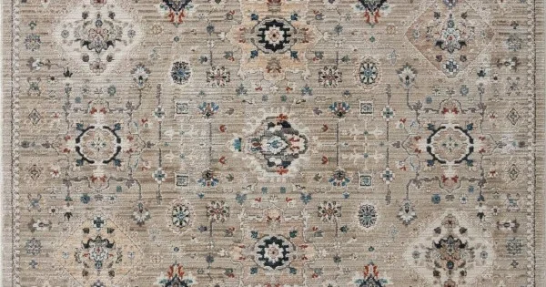 Loloi Leigh LEI-02 Dove / Multi Area Rug 5 ft. 3 in. X 7 ft. 6 in. Rectangle