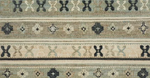 Loloi Owen OW-01 AQUA / INK Area Rug 2 ft. 6 in. X 9 ft. 9 in. Rectangle