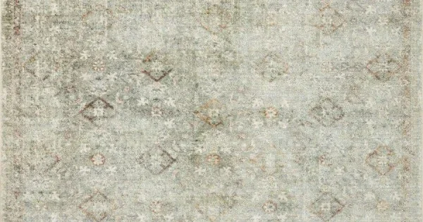 Loloi Sonnet SNN-02 Lagoon / Gold Area Rug 5 ft. X 7 ft. 10 in. Rectangle