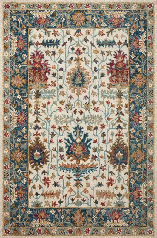 Loloi Victoria VK-23 Ivory Sky Traditional Hooked Rug