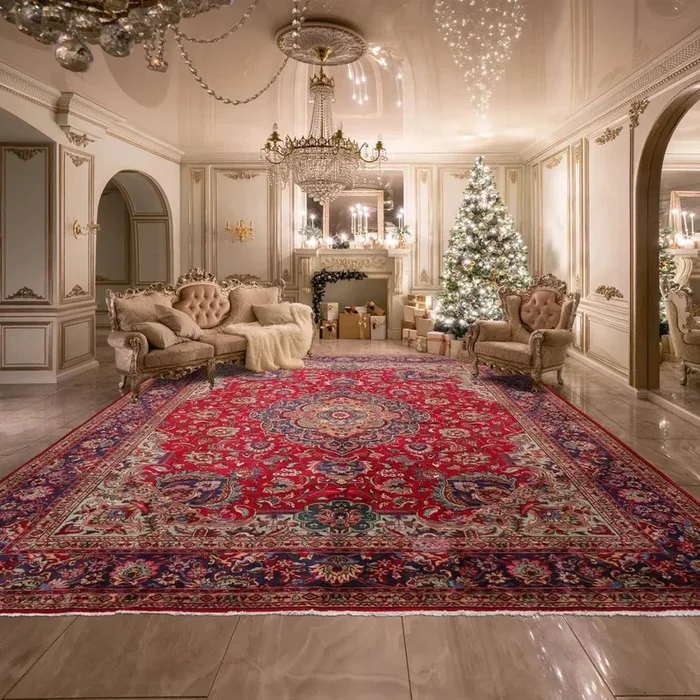 LoomBloom 10’x13’2″ Red Hand Knotted Tabriz Wool Oriental Area Rug