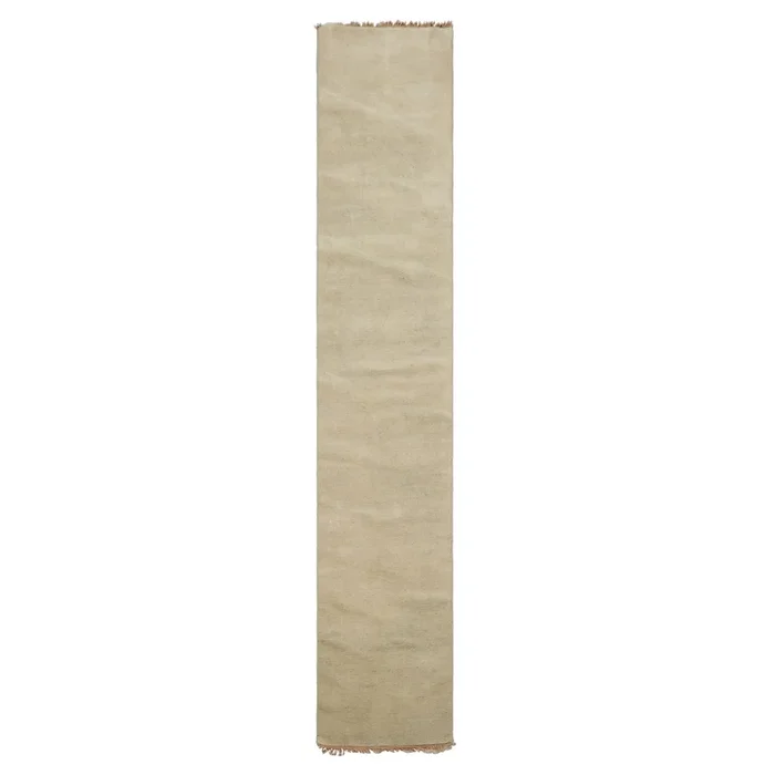 LoomBloom 2’5”x12 Runner Hand Knotted Wool Pale Mint Tibetan Modern & Contemporary Rug