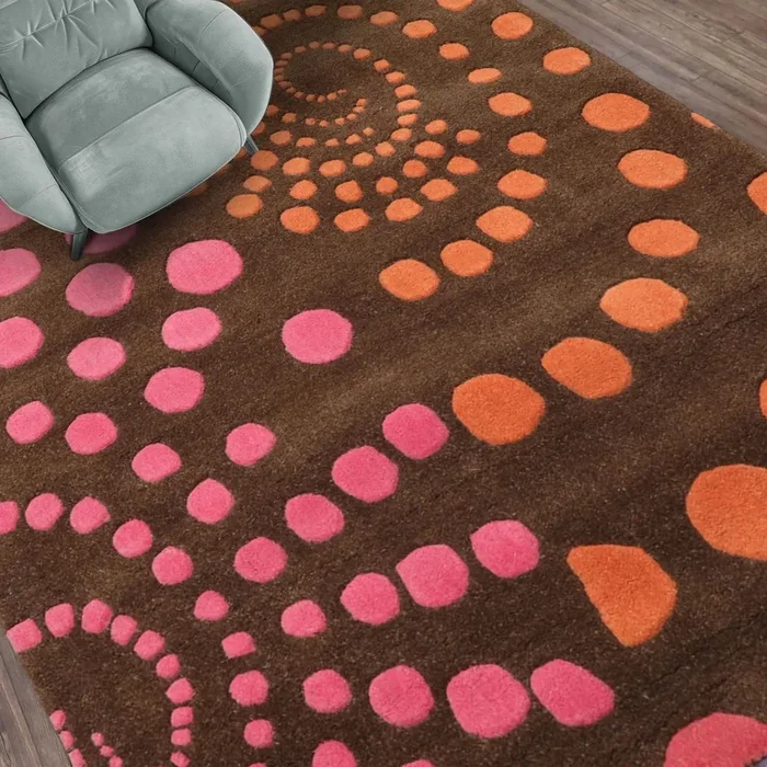 LoomBloom 3’6”x5’6″ Brown Hand Tufted Contemporary Wool Oriental Area Rug