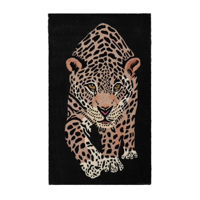 LoomBloom 3’x5′ Charcoal Hand Tufted Novelty Modern Jaguar Wool Oriental Area Rug