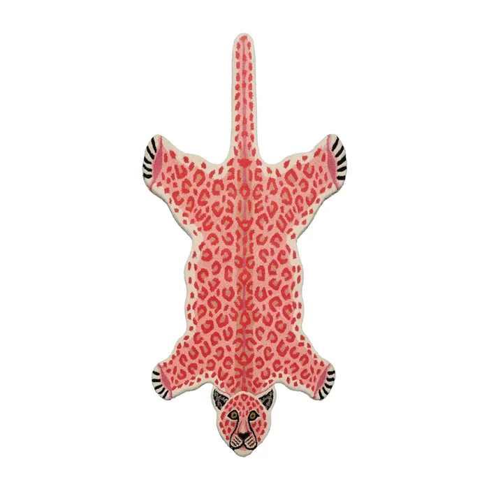 LoomBloom 3’x5′ Red & Ivory Hand Tufted Novelty Modern Tiger Print Wool Oriental Area Rug