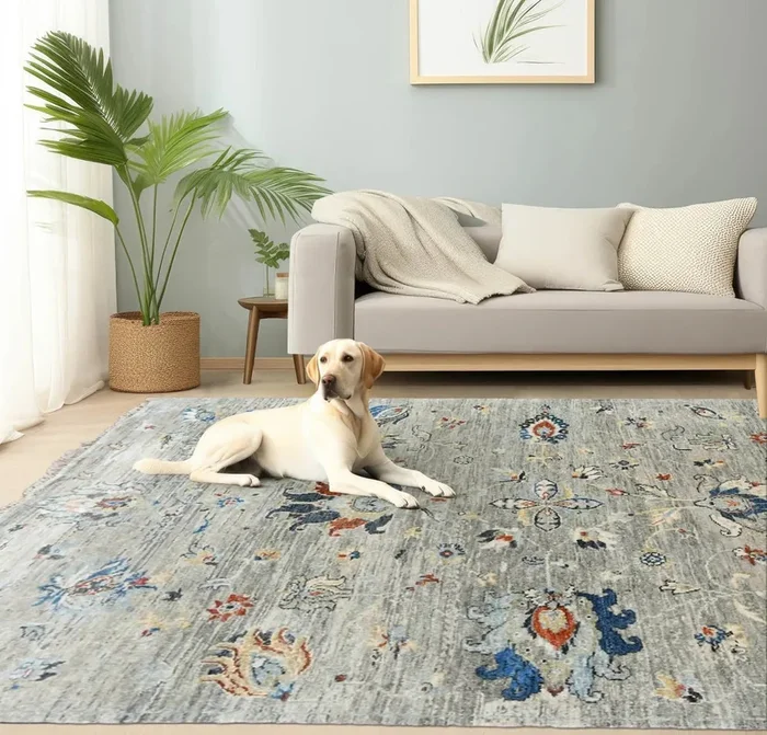 LoomBloom 6×9 Hand Knotted Transitional Turkish Oushak Gray Wool Oriental Area Rug