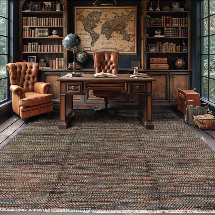 LoomBloom 7’10”x10′ Gray Hand Knotted Modern Geometric Wool Oriental Area Rug