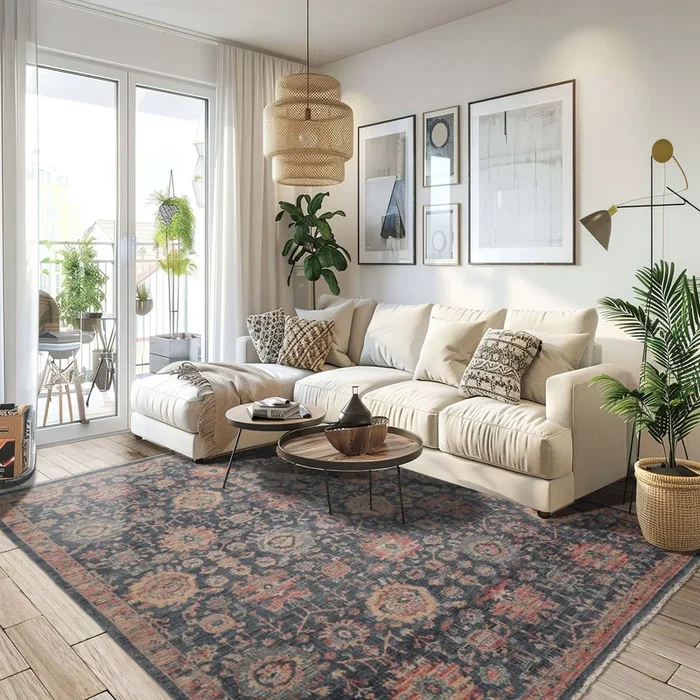 LoomBloom 8’x10′ Slate Hand Knotted Traditional Distressed Wool Oriental Area Rug