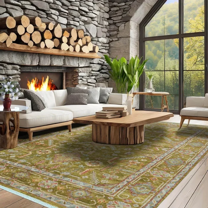 LoomBloom 9×12 Lime Hand Knotted Traditional Oushak Wool Oriental Area Rug